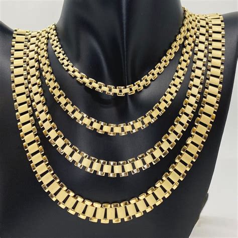 rolex chain necklace|Rolex 18k gold necklace.